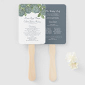 Éventail de programme de mariage floral Hydrangea (Devant et derrière)