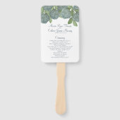 Éventail de programme de mariage floral Hydrangea (Devant)