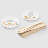 Éventail de programme de mariage floral orange (Non-assemblé)