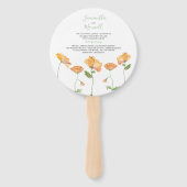 Éventail de programme de mariage floral orange (Devant)