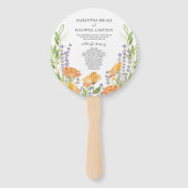 Éventail de programme de mariage floral vert sauge (Devant)