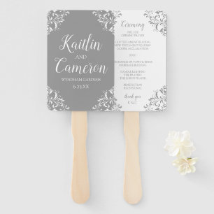 Éventail de programme de mariage Nadine (Gris) 4
