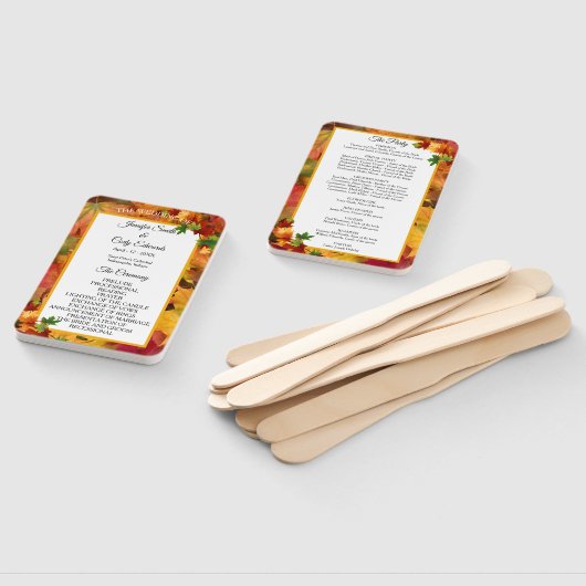 Éventail de programme de mariage personnalisé avec (Non-assemblé)