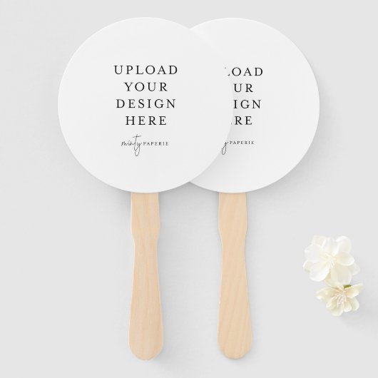 Éventail de programme de mariage rond (Devant et derrière)