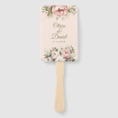 Éventail de programme de mariage rose romantique e (Devant)