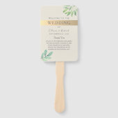 Éventail de Programme de Mariage Vert et Or (Devant)