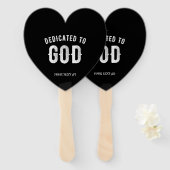 ÉVENTAIL DÉDIÉ À DIEU PERSONNALISABLE COOL TEXTE BLANC (Devant et derrière)