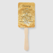 Éventail Deep Gold Parties scintillant Wedding Programme (Dos)