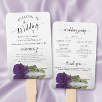 Deep Royal Purple Rose Élégant programme de mariag