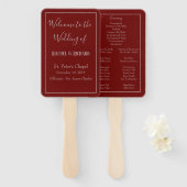 Éventail Délicieux programme de mariage Bourgogne (Devant et derrière)