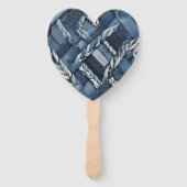 Éventail Denim déchiré foncé patchwork et tresses (Dos)