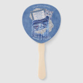 Éventail Denim Jean poches, chatons et dentelle (Dos)