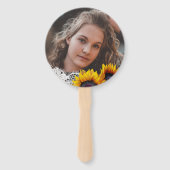 Éventail Dentelle de tournesol doré fête de graduation PHOT (Dos)