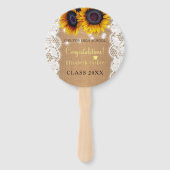 Éventail Dentelle de tournesol doré fête de graduation PHOT (Devant)