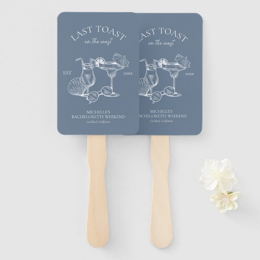 Éventail Dernier Toast Sur La Côte Bachelorette Fête (Devant et derrière)