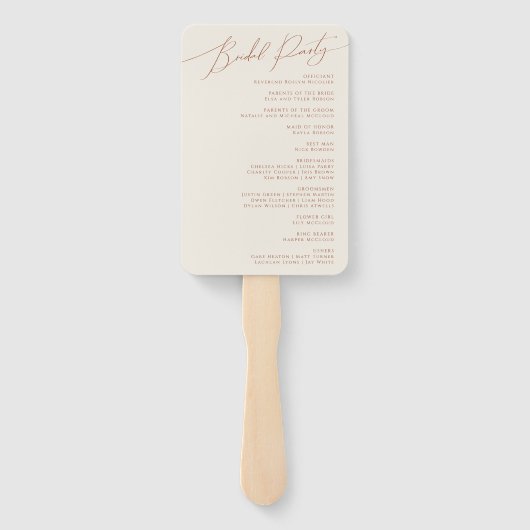 Éventail Désert de Whimsical | Programme de mariage beige (Dos)