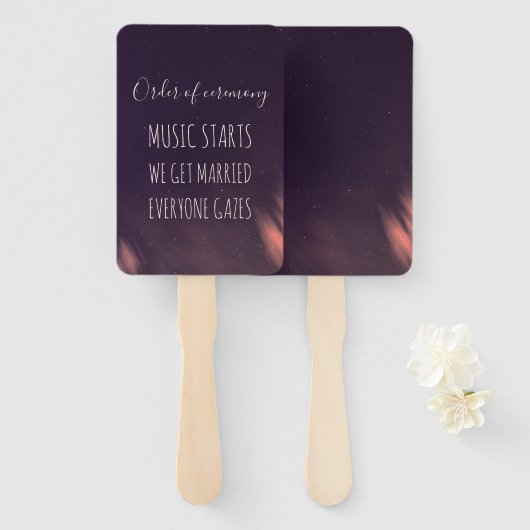 Éventail Desert elopement boho drôle mariage céleste (Devant et derrière)