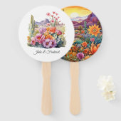 Éventail Desert Hues Floral Mariage (Devant et derrière)