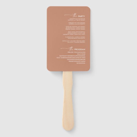 Éventail Desert Vibes Mariage Welcome Program ID1019 (Dos)