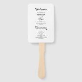 Éventail Design moderne Script minimal mariage blanc (Devant)