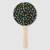 Éventail Design turquoise et Gold Leopard Series 1 (Dos)