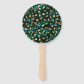 Éventail Design turquoise et Gold Leopard Series 3 (Dos)