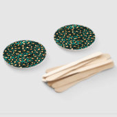 Éventail Design turquoise et Gold Leopard Series 3 (Non-assemblé)