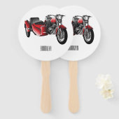 Éventail dessin animé de la moto Sidecar (Devant et derrière)