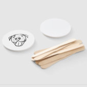 Éventail dessin de bulle simple amoureux de les chiens noir (Non-assemblé)