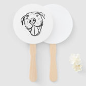 Éventail dessin de bulle simple amoureux de les chiens noir (Devant et derrière)