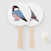 Éventail Dessin de moineau de java mignon (Devant et derrière)