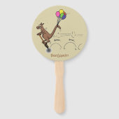 Éventail Dessin d'humour australien kangourou (Dos)