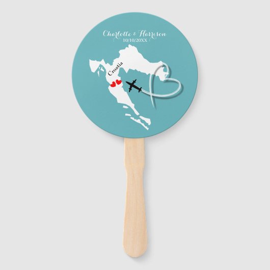 Éventail Destination mariage Croatie (Devant)