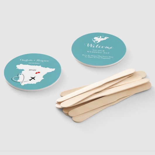 Éventail Destination mariage Espagne (Non-assemblé)