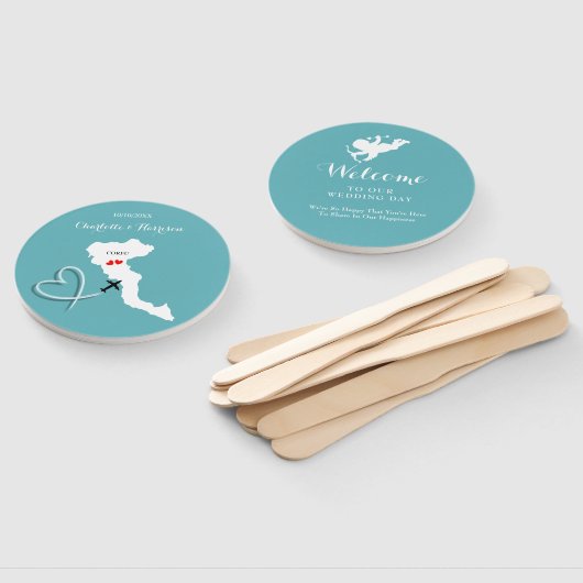 Éventail Destination Mariage Grèce île Corfou (Non-assemblé)