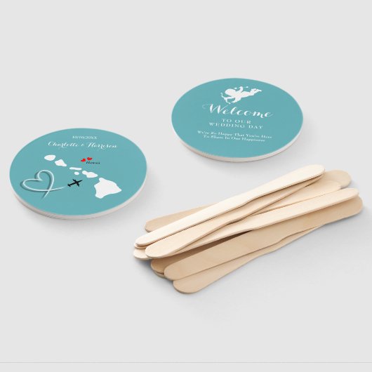 Éventail Destination mariage Hawaii (Non-assemblé)