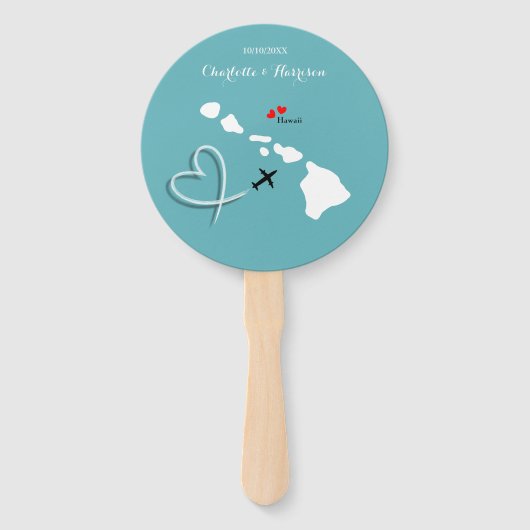 Éventail Destination mariage Hawaii (Devant)