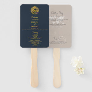 Éventail Destination Passeport Compass Wedding Programme