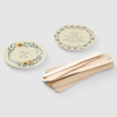 Éventail Détails de mariage botanique au tournesol rustique (Non-assemblé)