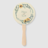 Éventail Détails de mariage botanique au tournesol rustique (Devant)