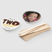 Éventail Deux beignets sucrés Chocolat Brown 2e anniversair (Non-assemblé)