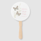 Éventail Deux fans de programme de mariage de papillons à e (Devant)