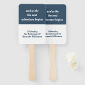 Éventail Devis Inspiration Retraite Moderne Simple Bleu (Devant et derrière)