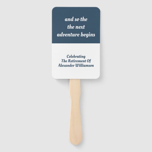 Éventail Devis Inspiration Retraite Moderne Simple Bleu (Dos)