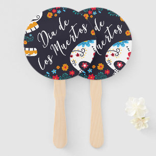 Éventail Dia de los Muertos Ventilateur de main