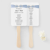 Éventail Diamant bleu Infinity Wedding Programme Fans (Devant et derrière)