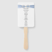 Éventail Diamant bleu Infinity Wedding Programme Fans (Dos)