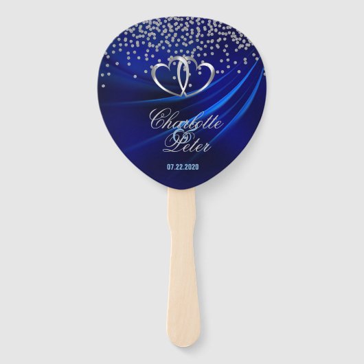 Éventail Diamants Bleus Royaux/Mariage des Coeurs (Dos)