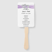 Éventail Diamond Hearts Purple Wedple Programme Fans (Devant)