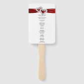 Éventail Diamond Hearts Red Wedding Programme Fans (Dos)